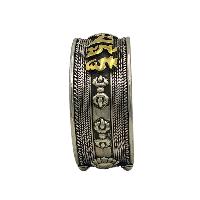 Designer Omph Carved Silver Jewellery [bangle Or Bracelet] With Gold Plated