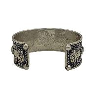 Designer Omph Carved Silver Jewellery [bangle Or Bracelet] With Gold Plated