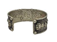 Designer Omph Carved Silver Jewellery [bangle Or Bracelet] With Gold Plated