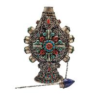 Tibetan Silver Snuff Bottle, [antique Finishing] And [stone Setting]