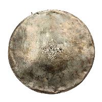 Buddhist Copper Wall Hanging, Tibetan Calendar With Mandala Design Silver And Gold Plated