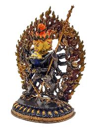 [chakrasamvara], Buddhist Handmade Statue, [chocolate Oxidized], [face Painted] And [high Quality]