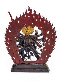 [chakrasamvara], Buddhist Handmade Statue, [chocolate Oxidized], [face Painted] And [high Quality]