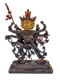 [chakrasamvara], Buddhist Handmade Statue, [chocolate Oxidized], [face Painted] And [high Quality]
