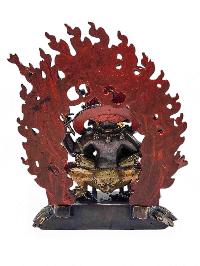 [black Mahakala], Buddhist Handmade Statue, [chocolate Oxidized], [face Painted] And [high Quality]