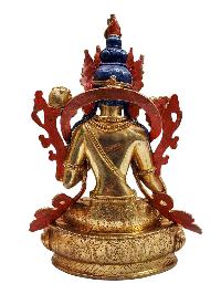 Crystal White Tara Statue With [metal - Stone Craft] - Partly Gold Plated