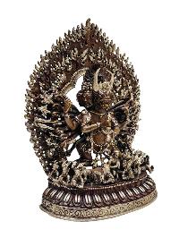[yamantaka Without Consort], Buddhist Handmade Statue And [silver And Chocolate Oxidized], Megasambhara, Vajrabhairava Heruka