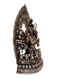 [yamantaka Without Consort], Buddhist Handmade Statue And [silver And Chocolate Oxidized], Megasambhara, Vajrabhairava Heruka