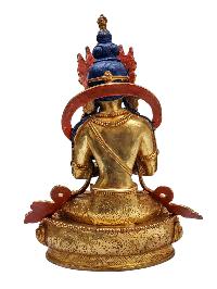 Crystal Vajrasattva Statue With [metal - Stone Craft] - Partly Gold Plated