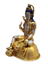Crystal Shiva Mahadev Statue With [metal - Stone Craft] - Partly Gold Plated
