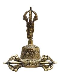 Tiny Brass Alloy Bell And Vajra Set - Locally Made, Budget-friendly Ritual Essential