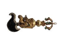 Buddhist Handmade Kartika, [gold Plated] And Stone Setting