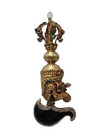 Buddhist Handmade Kartika, [gold Plated] And Stone Setting