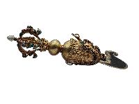 Buddhist Handmade Kartika, [gold Plated] And Stone Setting