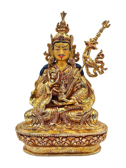 [padmasambhava], Buddhist Handmade Statue, [gold Plated], [face Painted] And [high Quality]