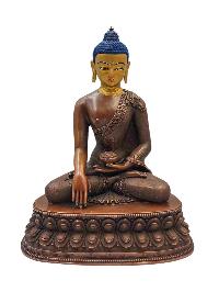 [shakyamuni Buddha], Buddhist Handmade Statue, [chocolate Oxidized], [face Painted] And [high Quality]