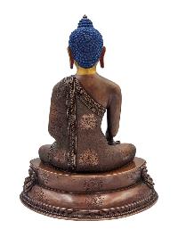 [shakyamuni Buddha], Buddhist Handmade Statue, [chocolate Oxidized], [face Painted] And [high Quality]