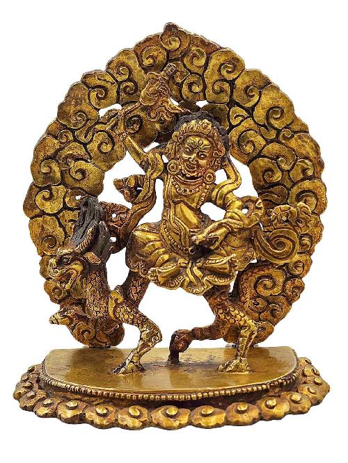 White Jambhala, Buddhist Handmade Statue, [gold Plated] And [high Quality]