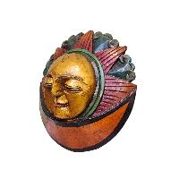 [sun And Moon],handmade Wooden Mask, Wall Hanging, [painted], Poplar Wood