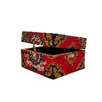 Buddhist Wooden Box With [double Fish Design], Tibetan Style With Traditional Colors