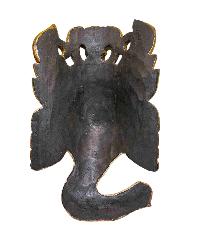 [ganesh], Handmade Wooden Mask, Wall Hanging, [white Color], Poplar Wood