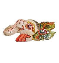 [ganesh], Handmade Wooden Mask, Wall Hanging, [white Color], Poplar Wood