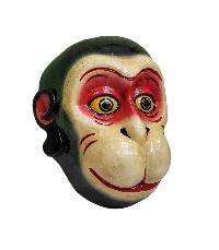 [hanuman], Handmade Wooden Mask, Wall Hanging, [white Color], Poplar Wood